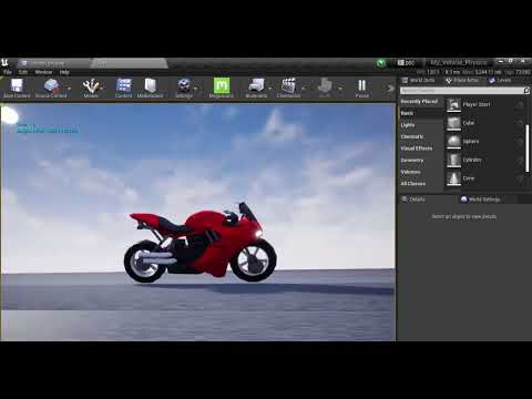 Motorcycle and car (Physics constraints) test - Unreal Engine 4