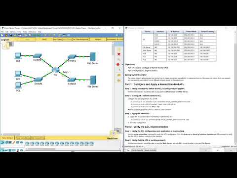 PKT 7.2.1.7 - Configuring Named IPv4 Standard ACLs
