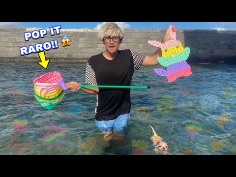 IL NOSTRO CAGNOLINO TROVA DEI POP-IT GIGANTI NASCOSTI SOTT'ACQUA A MARE!! *mai visti*