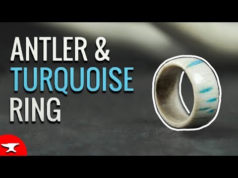 DIY ANTLER & TURQUOISE RING (EASY) - how to make and inlay tutorial