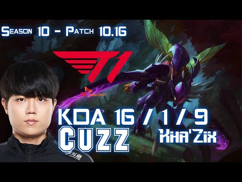 T1 Cuzz KHA'ZIX vs EVELYNN Jungle - Patch 10.16 KR Ranked