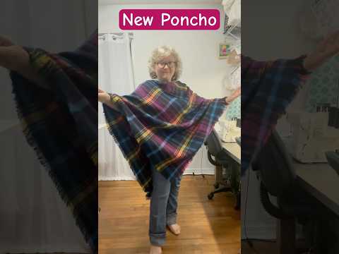 How to make a Poncho from a Thrifted Shawl  #upcyclingfashion #poncho #shawl