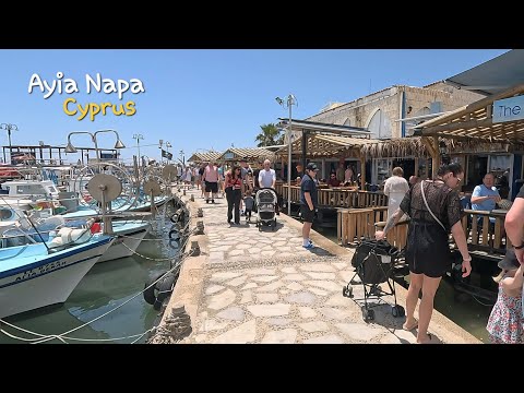 Ayia Napa ✨️ Charming Harbour & The Streets 🌞 Cyprus | 4K  ♥️ Just City Sounds - Real POV Walk