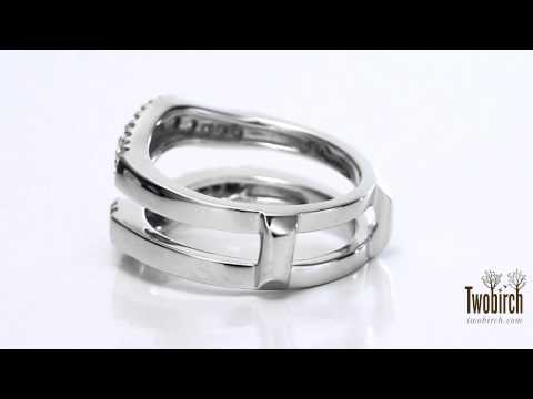 0.53 ct. Double Row Contour Ring Guard - TwoBirch TB-GUARD-0069-WG-H