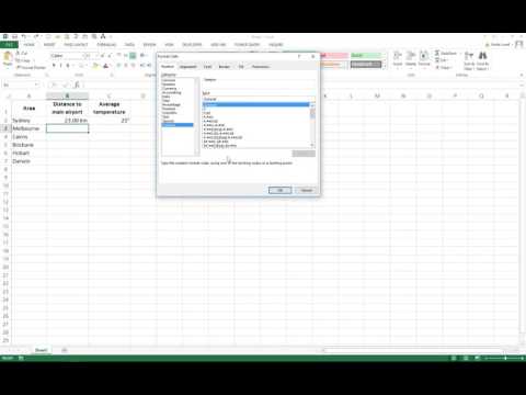 Part of a video titled Formatting Cells in Excel as Measurement units inc ... - YouTube