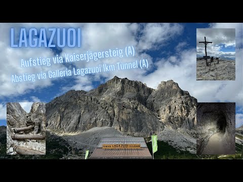 Lagazoui Dolomiten Aufstieg via Kaiserjägersteig, Abstieg via 1 km Tunnel