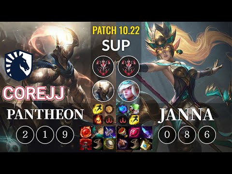 TL CoreJJ Pantheon vs Janna Sup - KR Patch 10.22