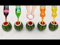 Experiment Watermelon VS Coca Cola Sprite Fanta VS Mentos