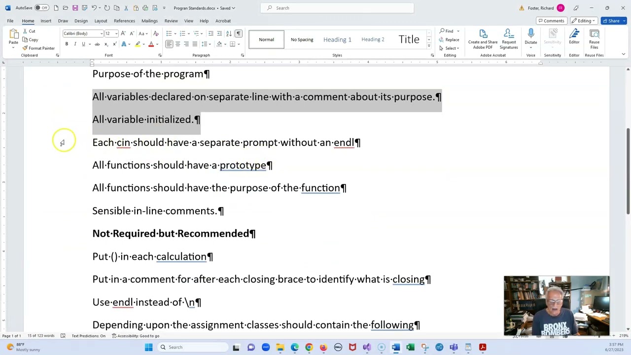 CS210 Introduction and Standards