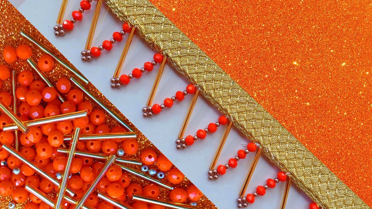 A beautiful idea to sew an embroidery border🧡🧡🧡#diy