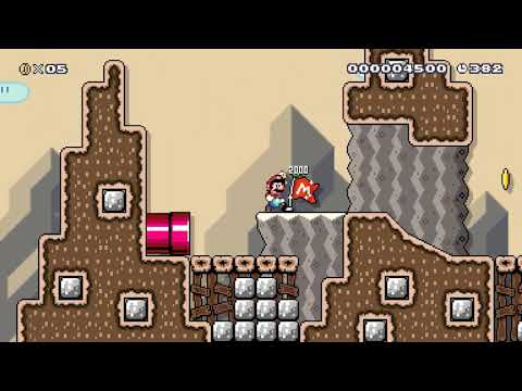 Mario Maker 2 Level of the Week #10 2nd place: Bomb-Omb Mountains