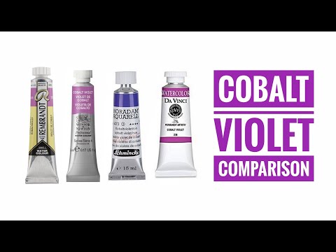 Cobalt Violet Watercolor Comparison - Winsor & Newton - Schmincke - Da Vinci - Rembrandt