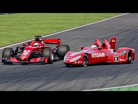 Ferrari F1 2018 vs Nissan Deltawing - Monza