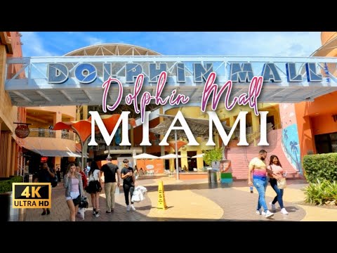 Dolphin Mall Miami Flórida EUA | Excursão a pé em 4K em 29 de junho de 2022 às 16h