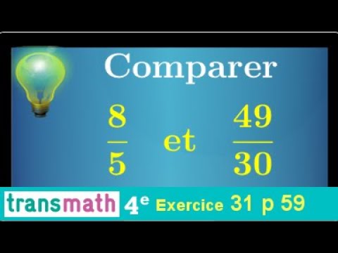 Exercice ♦ Comparer des fractions • Principales situations • 7/4 et 17/12 ♦ Quatrième