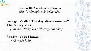 Bài 18: Đi nghỉ mát ở Canada | Lesson 18: Vacation to Canada