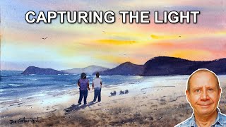 Stop Your Sunsets Getting Muddy! | Watercolor Beach Painting Full Step By Step Watercolour Tutorial
