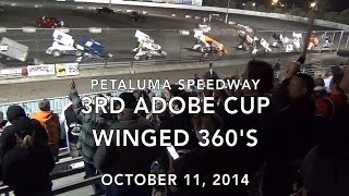 preview picture of video '3rd Adobe Cup Winged 360's 10-11-14 Petaluma Speedway'