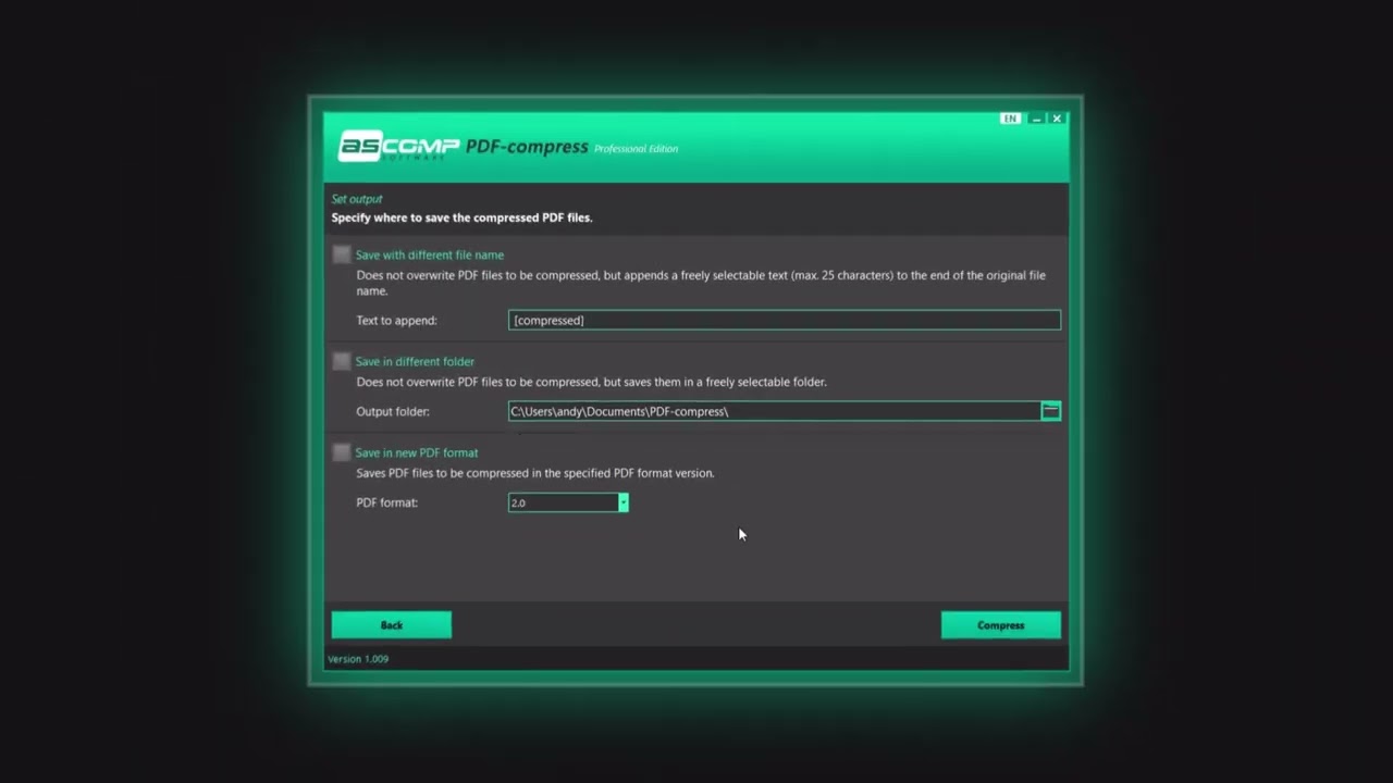 PDF-compress: Compresses your PDF files reliably and in the best possible way