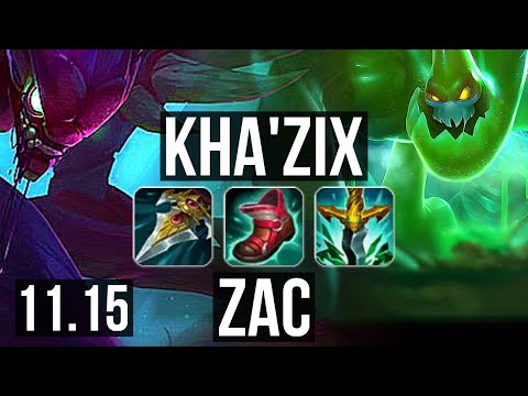 KHA'ZIX vs ZAC (JUNGLE) | 2.9M mastery, 17/2/8, 1700+ games, Legendary | KR Grandmaster | v11.15