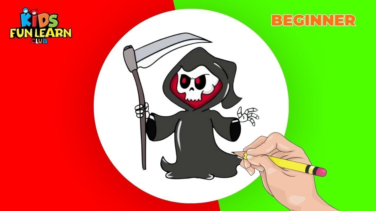 How to Draw the Grim Reaper Easy Halloween Art for Kids