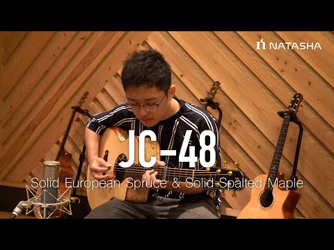 Natasha JC48 - European Spruce and Spalted Maple Acoustic Guitar - Gloss image 12