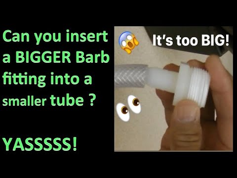 How to insert a BIGGER fitting into a smaller hose or tube. No heat gun or hair dryer needed!!