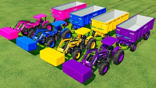 LOAD & CUT SILAGE BALES WITH NEW HOLLAND TRACTORS! TRANSPORT OF COLORS! Farming Simulator 22