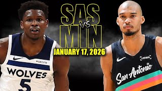 San Antonio Spurs vs Minnesota Full Game Highlights - January 17, 2026 | NBA Season Timberwolves