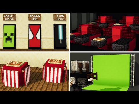 AverageTuna - 12 Movie and Cinema build hacks and Decorations in Minecraft!