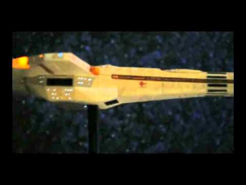 Star Trek deep space nine Cardassian Galor class ship that lights up.mp4