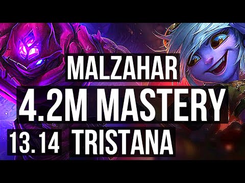 MALZAHAR vs TRISTANA (MID) | 4.2M mastery, 6/0/2, 800+ games, Dominating | EUW Grandmaster | 13.14