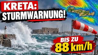 KRETA -Sturmwarnung und Wetter für Wochenende!!!  Kreta/Crete/Griechenland 2026