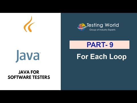 Java for Software Testers: For Each Loop Video