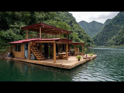 Pregnant Woman Builds a FLOATING TWO-STORY HOUSE in 120 Days | Start to Finish by @trieuthihoa