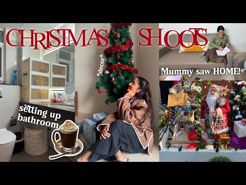 mom came to see my *HOUSE* for the first time🏡 setting up bathroom & christmas decor