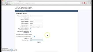 Registering for MyOpenMath