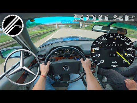 Mercedes-Benz 500 SE W126  | 231 PS | Top Speed Drive German Autobahn No Speed Limit POV