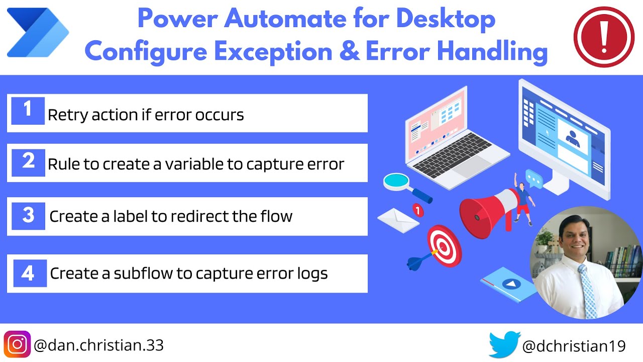 Power Automate for Desktop Configure Exception and Error Handling