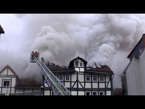 Erneutes Großfeuer in historischer Altstadt Hann. Muenden