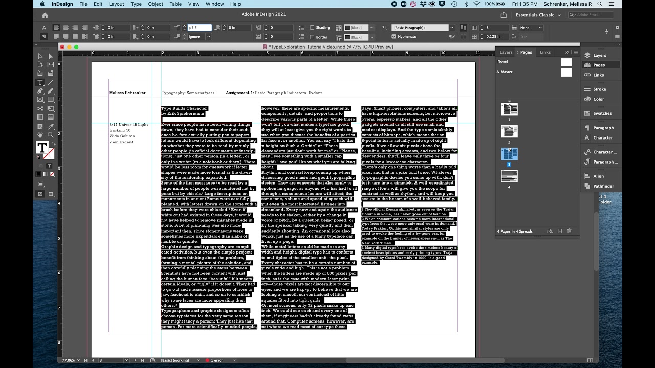 Explorations Tutorial Assignment 1: Space Between