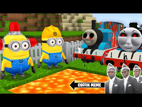 Amazing Traps for THOMAS THE TANK ENGINE.EXE and FRIENDS from MINIONS in Minecraft - Coffin Meme