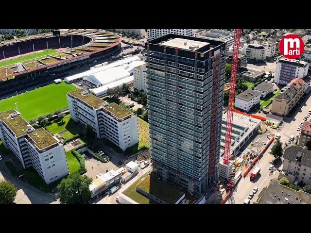 Nachhaltiges Wohnhochhaus in Z&uuml;rich-Altstetten: Die Marti AG Bauunternehmungen dokumentierte in diesem Video die Bauentwicklung des Projekts ALTO in Z&uuml;rich-Altstetten. 