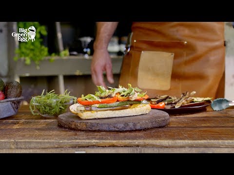 How to make a Vegetarian Sandwich with fresh Hummus - Big Green Egg