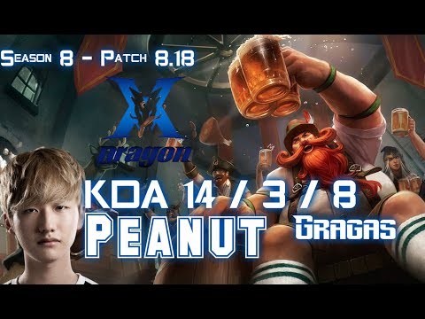 KZ Peanut GRAGAS vs TALIYAH Jungle - Patch 8.18 KR Ranked