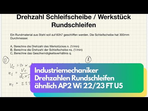 Drehzahlen Rundschleifen AP2 Wi22/23 FT U5