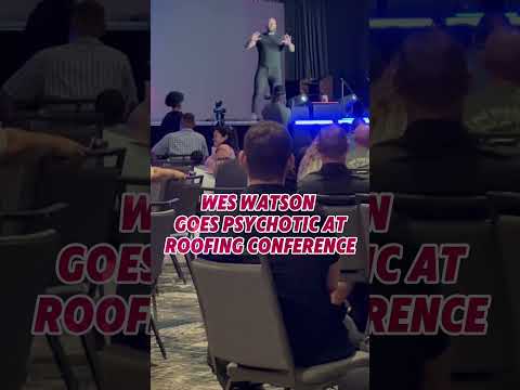 Wes Watson goes psychotic on the crowd at a roofing conference  #fyp #weswatson #roofingconference