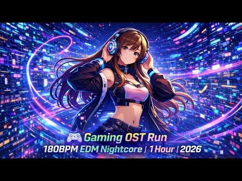 🎮 Gaming OST Run | 180BPM EDM Nightcore | 1 Hour | 2026