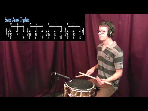 Drum Tutorial| Pataflafla, Swiss Army Triplet, Inverted Flam Taps, and Flam Drags.