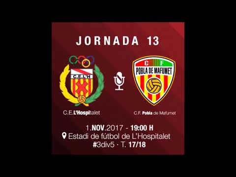 Gol C. E.  L´Hospitalet - C. F. Pobla de Mafumet (1-1) propia puerta